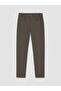 Özmarka New Season Khaki Slim Fit Gabardine Men's Chino Trousers
