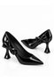Luxury Yanda Bowknot Closed Back Black Heeled Shoes Nk3216
