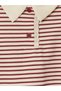 Lcw Kids Burgundy Polo Collar Striped Girls' Set - 4