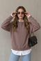 Women's Winter 3-Strand Fleece Inside Crew Neck Sweatshirt with Soft Texture and Comfortable Cut