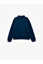 Printed Long Sleeve Cotton Shawl Collar Half-Zip Sweatshirt - 3
