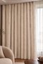 Milano Series Embossed Textured Background Curtain Beige | Drawstring Extra Foam, Cornice Compatible Background Curtain - 2