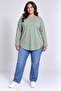 Women's Plus Size Crew Neck Long Sleeve Oval Hem Tunic T-Shirt Spr26Btk992 - 2