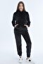 Women's Hooded Velvet Double Suit with Pocket Detail - 7