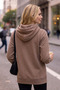 Women's Winter 3-Strand Fleece Hooded Oversize Sweatshirt with Kangaroo Pocket - 3