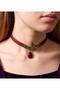 Red Genuine Leather Choker Necklace - 3