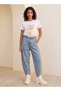 Denim Barrel Fit Cotton Jeans with Belt - 2