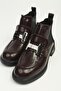 Women's Brown Buckle Thick Sole Chelsea Boots Pc-56183