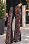 Timeless Elegance Women's Ethnic Patterned High Waist Wide Leg Diver Fabric Leggings Pants - 3