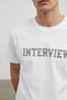 Interview Cotton 0 Collar Printed Basic White T-Shirt - 3