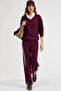Soft Touch Modal Textured Zippered Collar Striped Wide Leg Two-Piece Set - 3