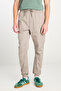 Regular Fit Regular Cut Ribbed Leg Cotton Gray Jogger Trousers - 3
