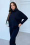 Women's Navy Blue Soft Textured Top and Bottom Set - 4