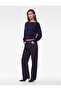 Belted Long Bat Sleeve Boat Neck Knitwear Blouse - 2