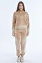 Women's Hooded Velvet Double Suit with Pocket Detail