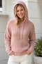 Women's Long Sleeve Hooded Lace-Up Textured Relaxed Fit Casual Stylish Powder Knitwear Sweater - 2