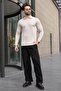 Stone Polo Collar Hair Knit Patterned Men's Knitwear Sweater E7519 - 2