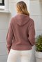 Women's Long Sleeve Hooded Lace-Up Textured Relaxed Fit Casual Stylish Cinnamon Knitwear Sweater - 3