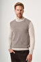 Beige-Milk Coffee Turtleneck Long Sleeve Knitted Comfort Fit Cotton Sweater 1012265152 - 2