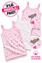 Girl's Cotton Lycra Colorful Undershirt 3-Pack 5256