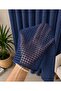 Mesh Knitted Navy Blue Tulle Curtain Heavy Weight (1/3 Dense Pleat)