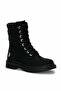 Women's Black Boots with Lace-Up Side Zipper and Thick Sole Winter Boots - 3