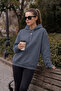 Women's Winter 3-Strand Fleece Hooded Oversize Sweatshirt with Cut-Out Pockets - 3