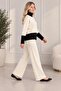 Women's turtleneck blouse and pants 2-piece knitwear set - 2