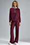 Soft Touch Modal Textured Zippered Collar Striped Wide Leg Two-Piece Set - 2