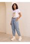 Denim Barrel Fit Cotton Jeans with Belt - 5