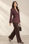 Women's Plum Fitted Blazer Jacket – Side-Tie, Body-Hugging Woven Jacket - 6