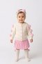 Baby Girl Pompom Detailed 4-Piece Combination Set Knitwear Cardigan Skirt Hair Band Socks - 5