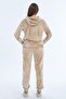 Women's Hooded Velvet Double Suit with Pocket Detail - 7