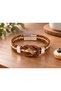 Dervessi Knot Brown Leather Men's Bracelet - Double Braided Knot Detail - 3