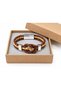 Dervessi Knot Brown Leather Men's Bracelet - Double Braided Knot Detail - 2