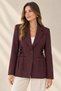 Women's Plum Fitted Blazer Jacket – Side-Tie, Body-Hugging Woven Jacket - 5