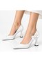 Luxury Yanda Bowknot Closed Back White Heeled Shoes Nk3216 - 2