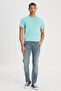 Luke Slim Fit Slim Fit Normal Waist Blue Stretchy Jeans Trousers