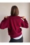Turtleneck Zippered Soft Textured Sweatshirt - 6