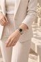 Nishon Women's Wristwatch Two Colors Moon Phase Roman Numeral Black Dial Steel Band Stylish Watch Gift Round Women's Watch - 8