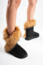 Women's Black Suede Fur Detailed 5cm Thick Sole Winter Casual Boots - 2