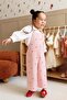 Heart Embroidered Girls' Jumpsuit Pink