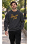 Men's Yellow Typography Text Printed Crew Neck Casual Regular Fit Sweatshirt