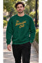 Men's Yellow Typography Text Printed Crew Neck Casual Regular Fit Sweatshirt