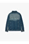 Cotton Long Sleeve Buttoned Flap Pocket Shirt Collar Oversize Jean Jacket - 2