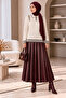 Stone Embellished Polo Neck Hijab Knitwear Body Sweater - 3