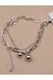 Vip Silver Color Double Chain and Ball Detailed Xuping Steel Bracelet, Non-Tarnish Steel Bracelet 18+4 cm - 2