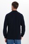 Men's regular fit classic cut long sleeve navy polo collar sweatshirt - 8