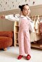Heart Embroidered Girls' Jumpsuit Pink - 4