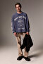 Grateful Men's Long Sleeve Printed Blue Sweatshirt